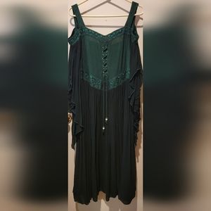 Green celtic renaissance dress size large petite